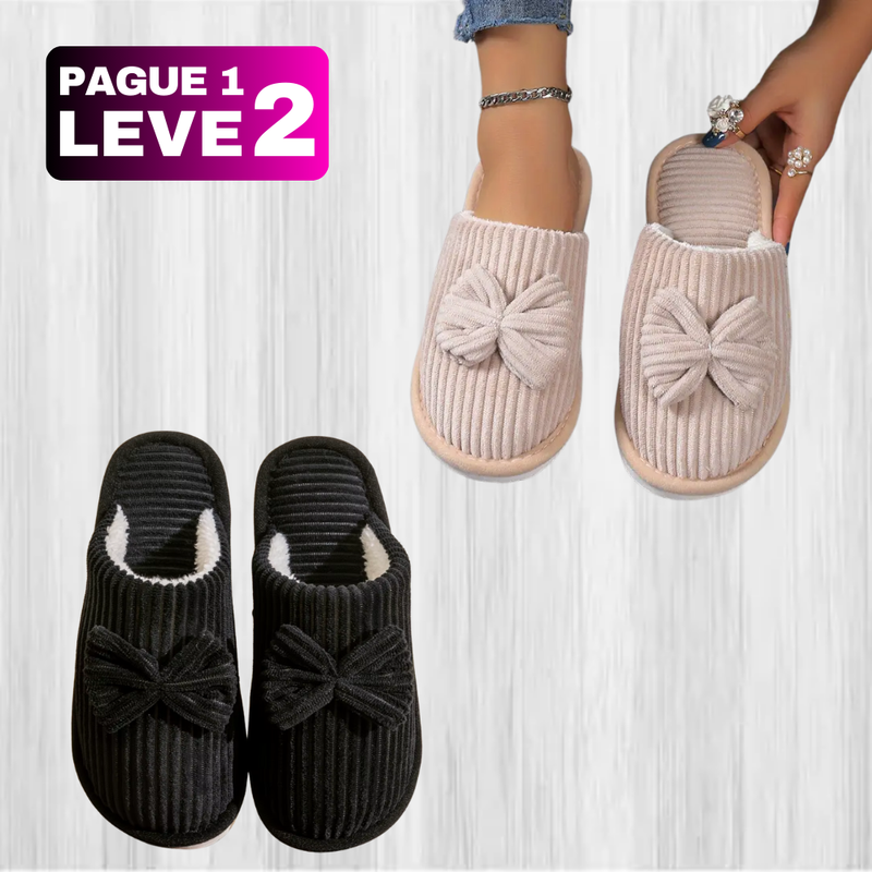 [PAGUE 1, LEVE 2] Pantufa Aveludada Lunara