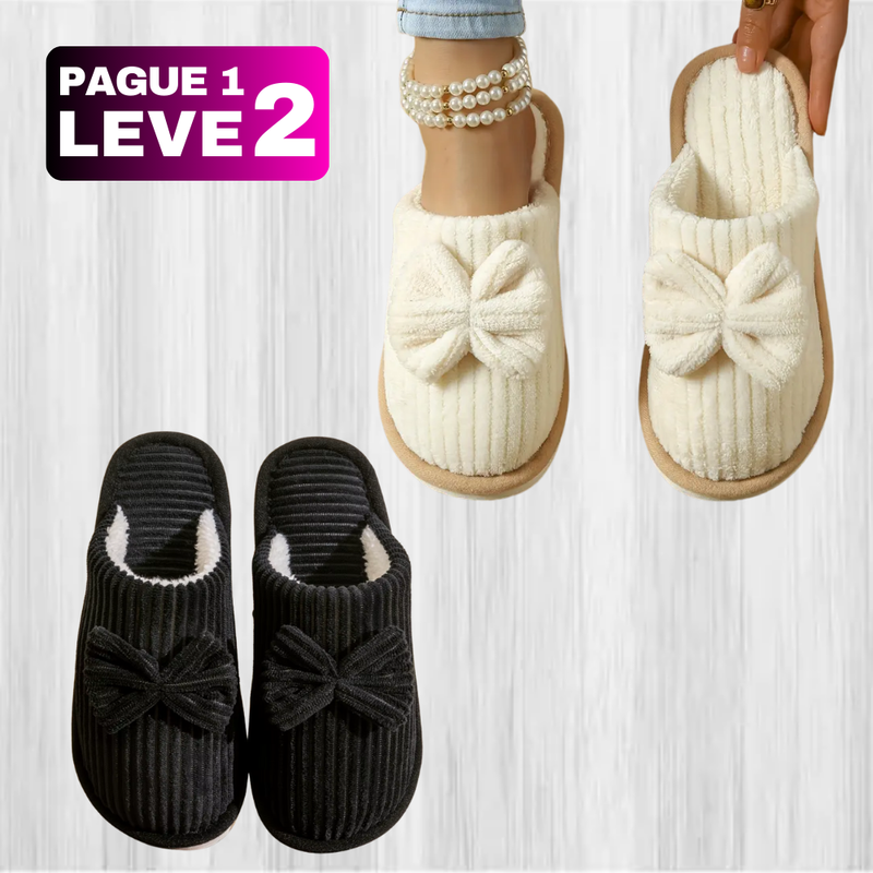 [PAGUE 1, LEVE 2] Pantufa Aveludada Lunara